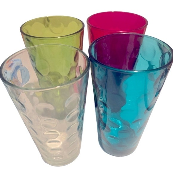 *MCM Set of 4 Pasabahce 14oz. Glass Tumblers in 4 vintage Beautiful Colors - Picture 10 of 12